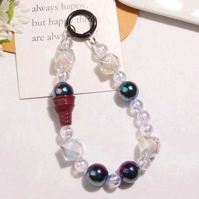 Ice Cream Acrylic Bead Bag Charm Keyring