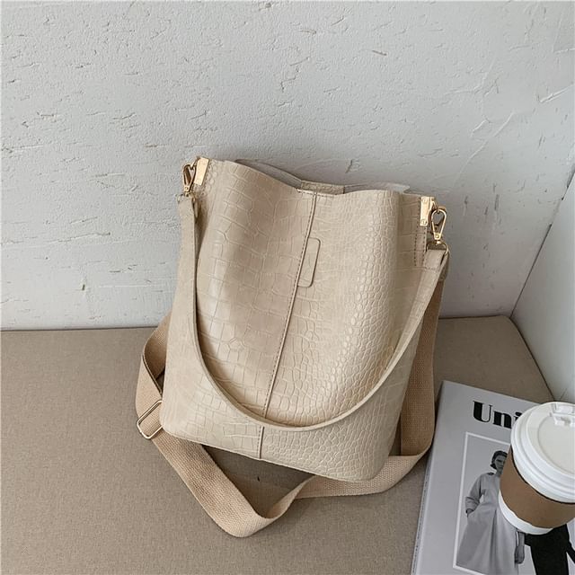 Croc Grain Bucket Bag