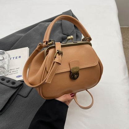 Leather Faux Clasped Crossbody Bag