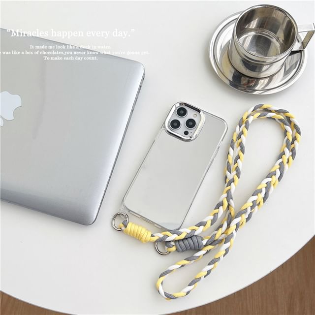 Braided Lanyard Phone Case - iPhone 15 Pro Max / 15 Pro / 15 Plus / 15 / 14 Pro Max / 14 Pro / 14 Plus / 14 / 13 Pro Max / 13 Pro / 13 / 13 mini / 12 Pro Max / 12 Pro / 12 / 12 mini