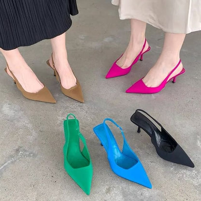 Slingback Sandals Pointy High Heel