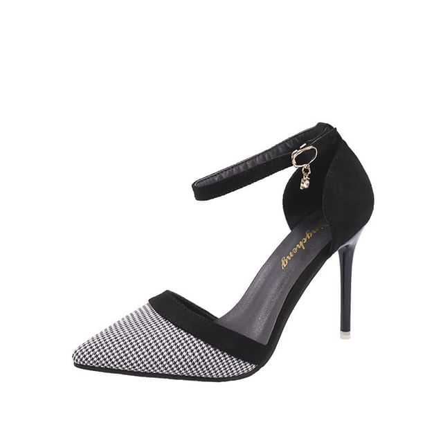 Sandals Ankle Heel Pointy Strap Stiletto