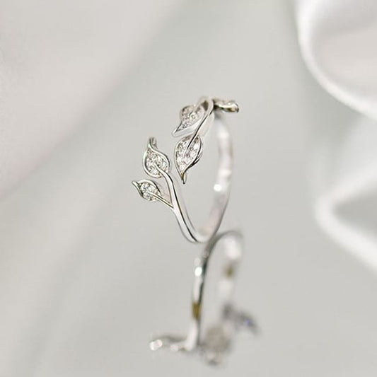 Branches Rhinestone Wrap Around Alloy Open Ring