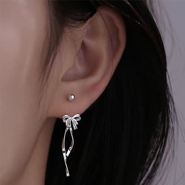 Bow Alloy Ear Jacket