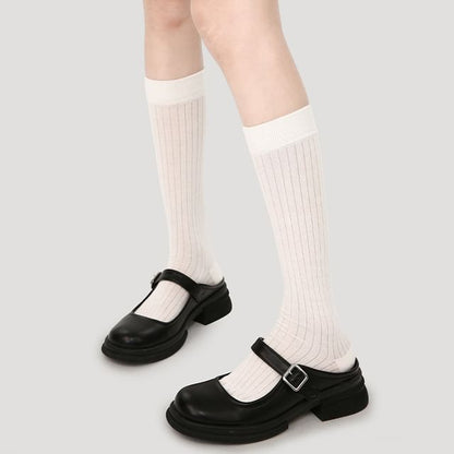 Plain Mid-Calf Socks