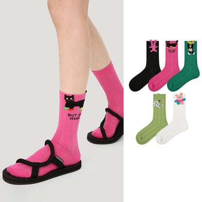 Set of 5 Pairs: Animal Print Socks