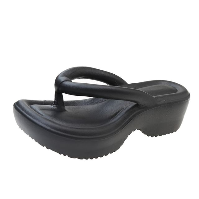 Plain Platform Flip Flops