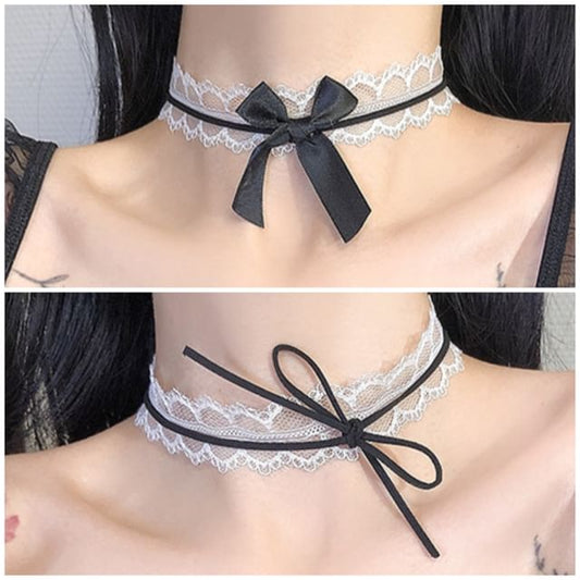 Lace Choker Bow