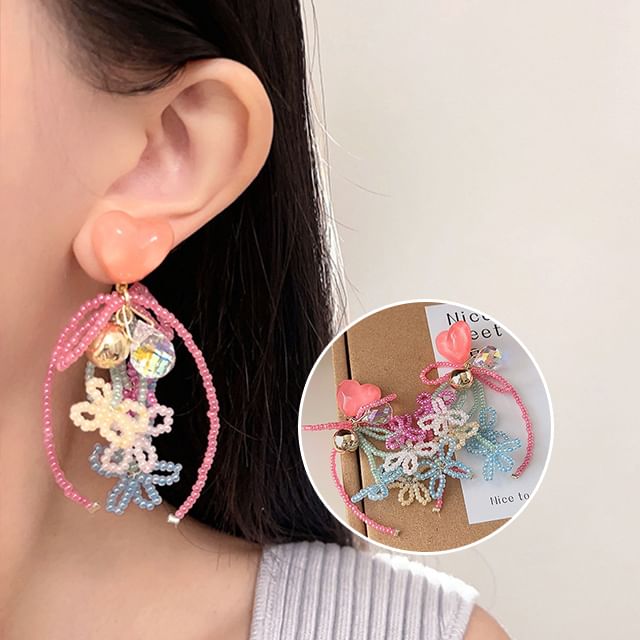 Drop Earring Bow Bead