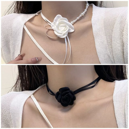 Rose Ribbon Choker