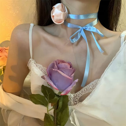 Ribbon Choker Rose