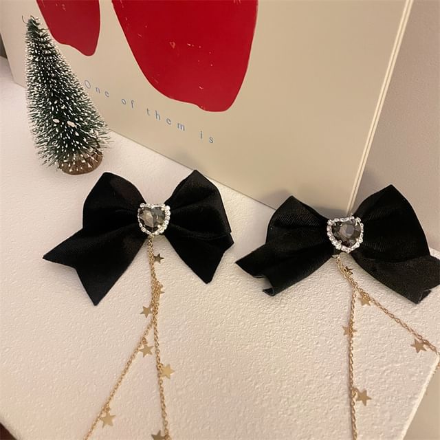 Rhinestone Bow Clip Hair