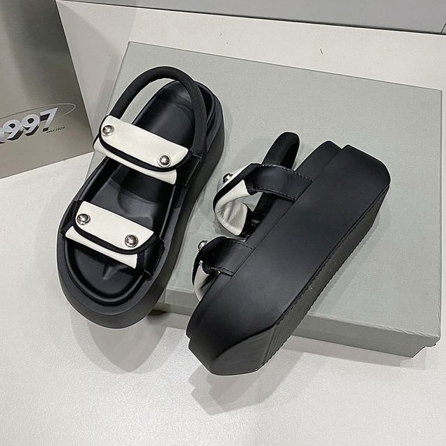 Slingback Platform Panel Sandals