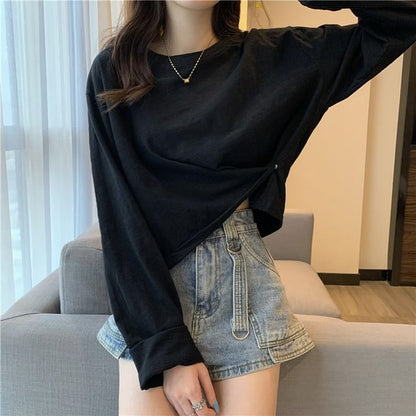 Long-Sleeve Crew Neck T-Shirt