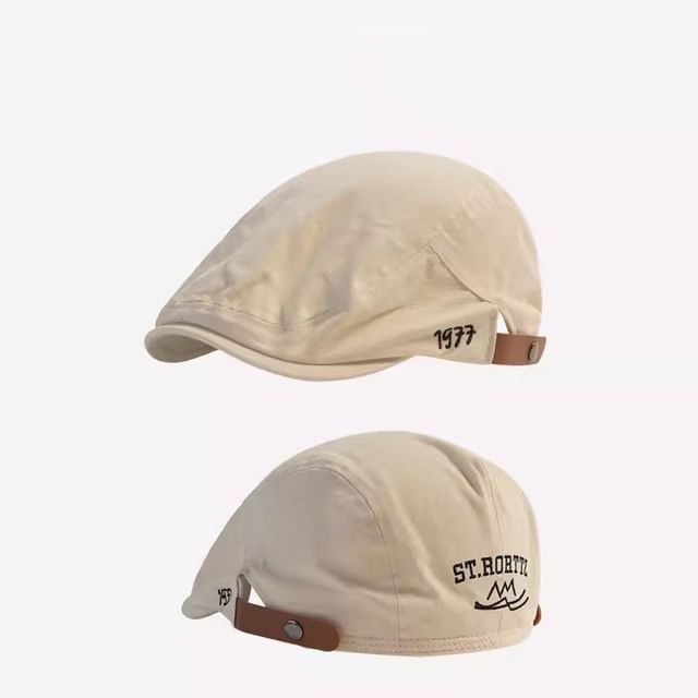 Flat Cap Numerical Embroidered