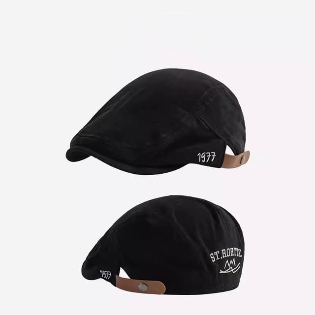 Flat Cap Numerical Embroidered