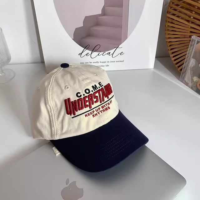 Color Lettering Embroidered Panel Baseball Cap