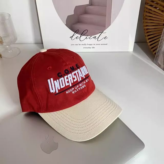 Color Lettering Embroidered Panel Baseball Cap