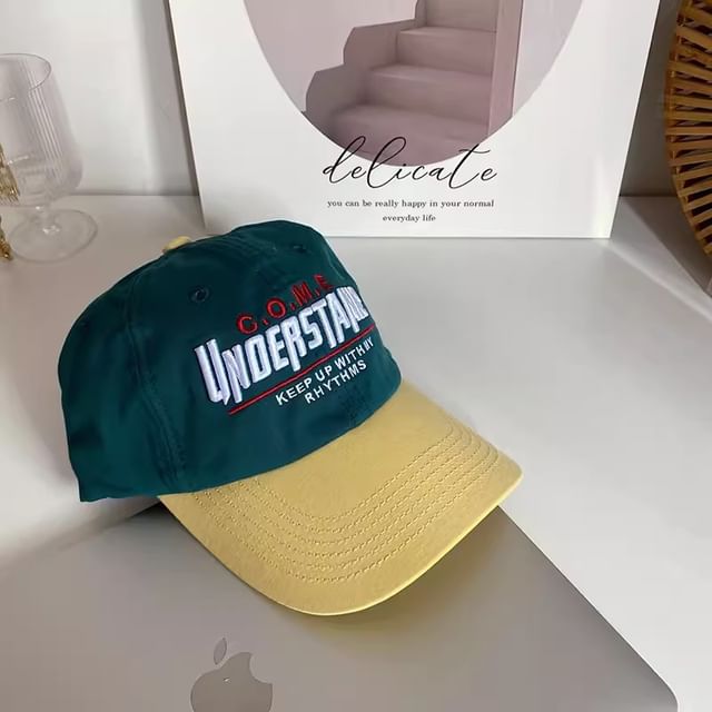 Color Lettering Embroidered Panel Baseball Cap