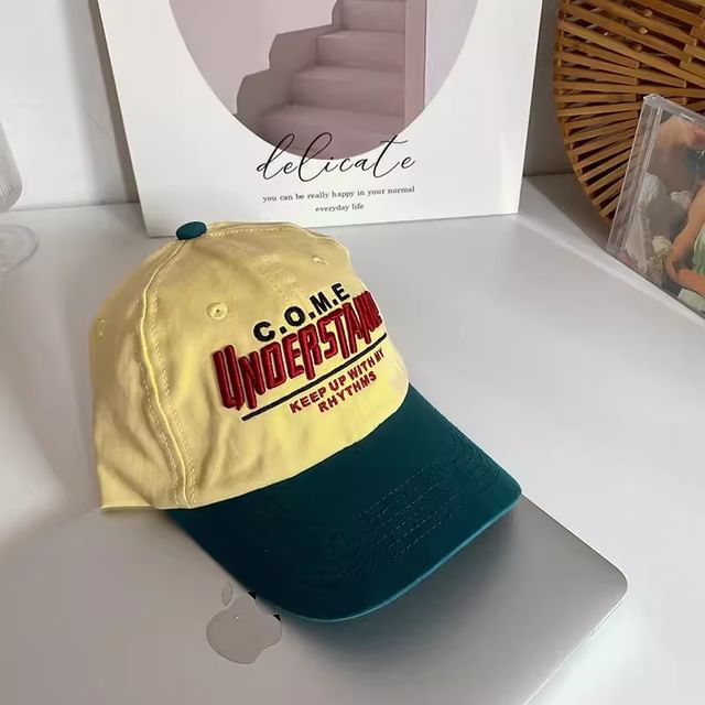 Color Lettering Embroidered Panel Baseball Cap