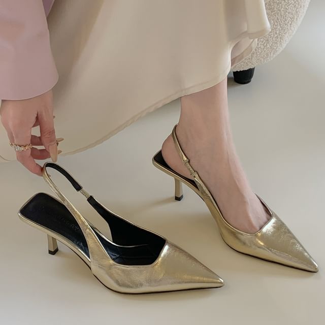 Sandals High Heel Slingback Pointy Toe