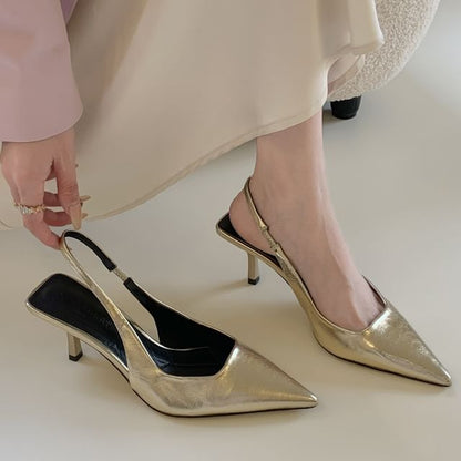 Sandals High Heel Slingback Pointy Toe