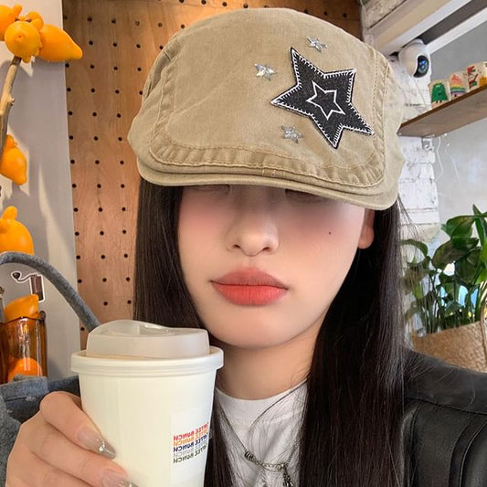 Flat Cap Star Applique
