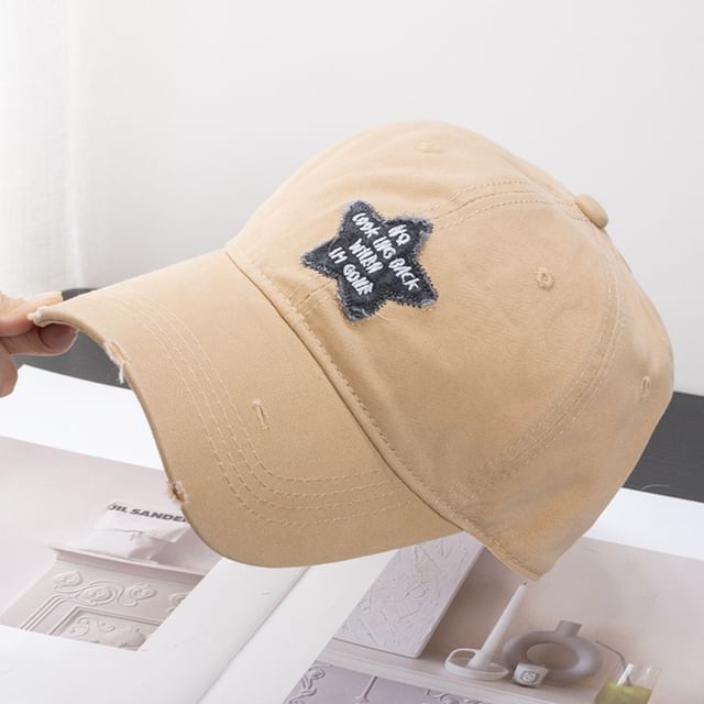 Star Distressed Applique Cap Baseball