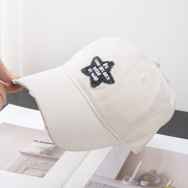 Star Distressed Applique Cap Baseball