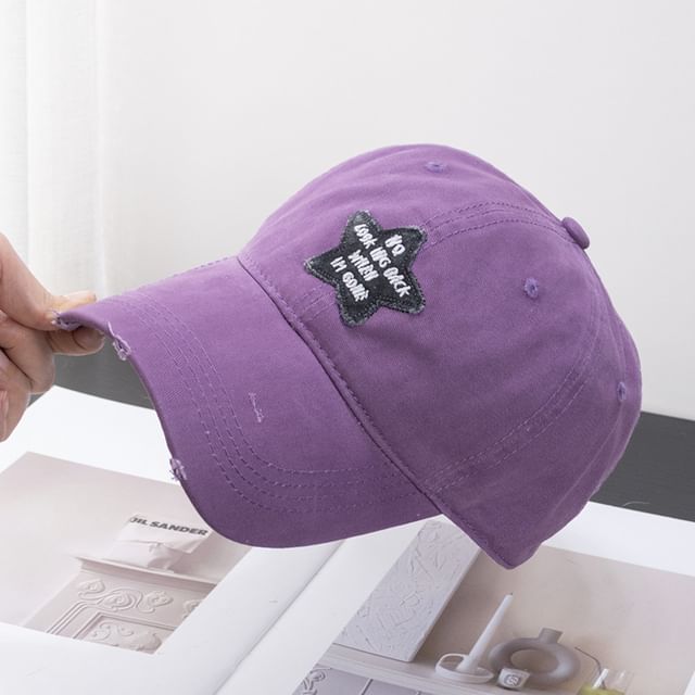 Star Distressed Applique Cap Baseball