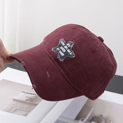 Star Distressed Applique Cap Baseball