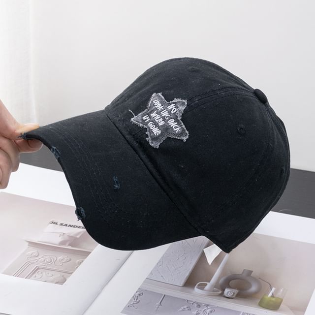 Star Distressed Applique Cap Baseball