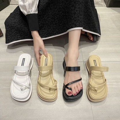 Sandals Slide Loop Platform Toe