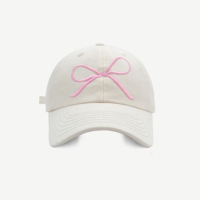Embroidered Bow Baseball Cap