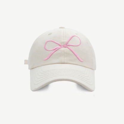 Embroidered Bow Baseball Cap