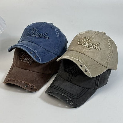 Baseball Cap Embroidered Letter Distressed