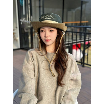 Letter Hat Boonie Embroidered