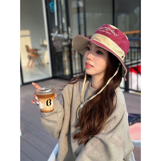 Letter Hat Boonie Embroidered