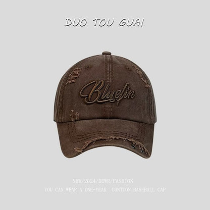 Baseball Cap Embroidered Letter Distressed