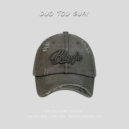 Baseball Cap Embroidered Letter Distressed