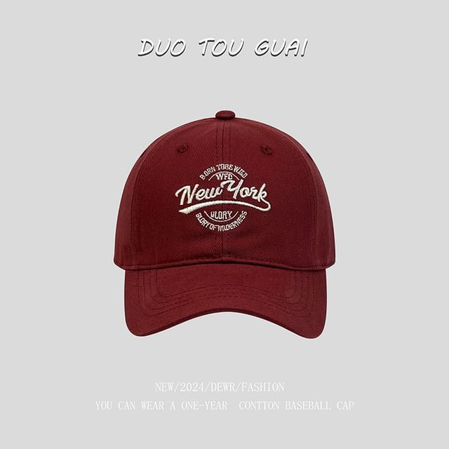 Letter Embroidered Cap Baseball