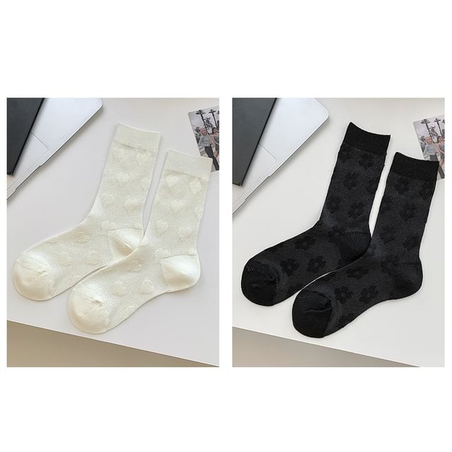 Heart Print Socks / Set