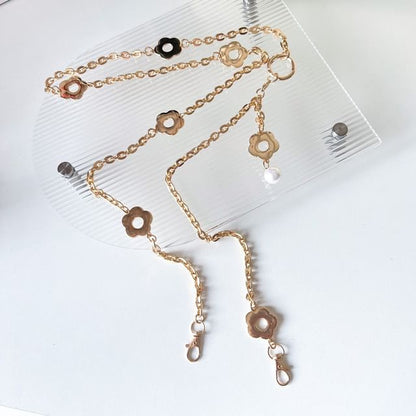 Lanyard Floral Faux Alloy Pearl Phone