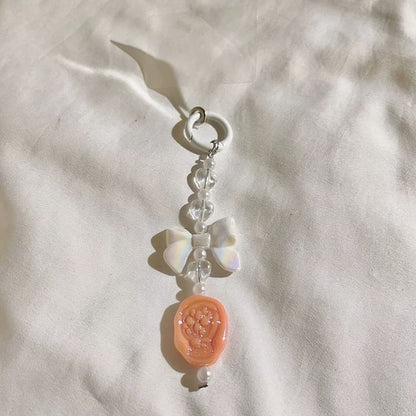 Bow Resin Charm Lanyard with Pad Phone