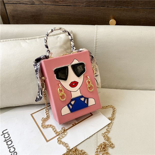 Face Crossbody Print Bag