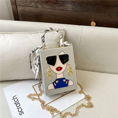 Face Crossbody Print Bag