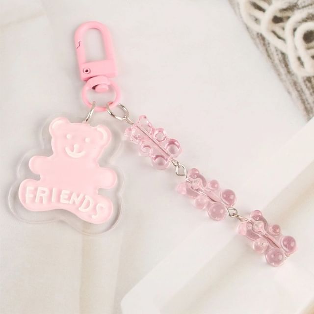 Bear Acrylic Bag Charm Keyring (Various Designs)