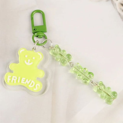 Bear Acrylic Bag Charm Keyring (Various Designs)