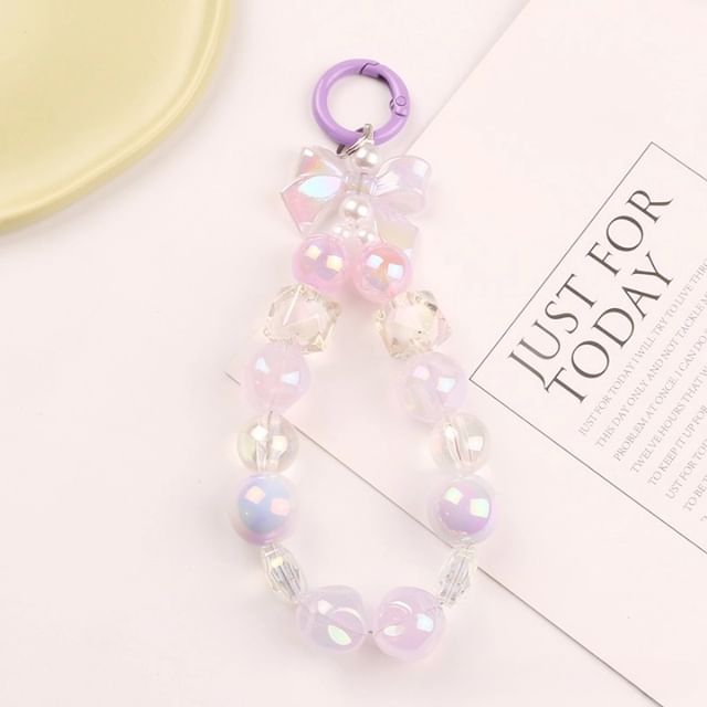 Bow Faux Pearl Bag Charm Keyring