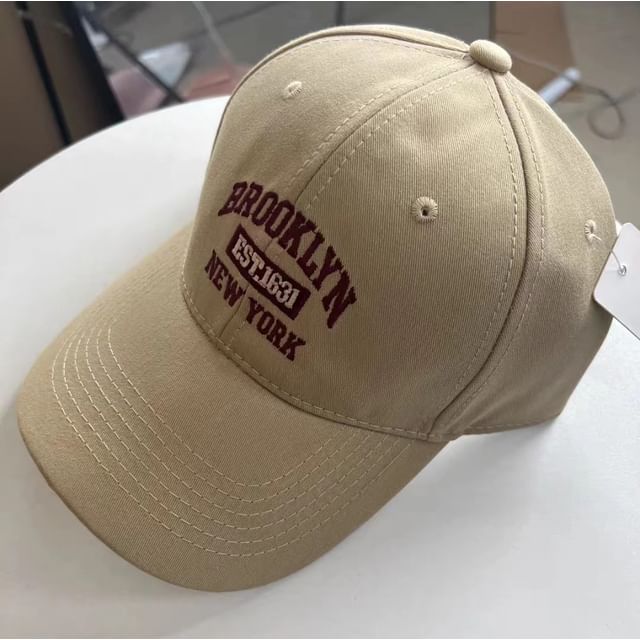 Lettering Embroidered Cap